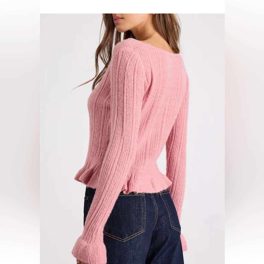 Lulus Pink Ribbed Women's Sweater Large NWT - Picture 2 of 7